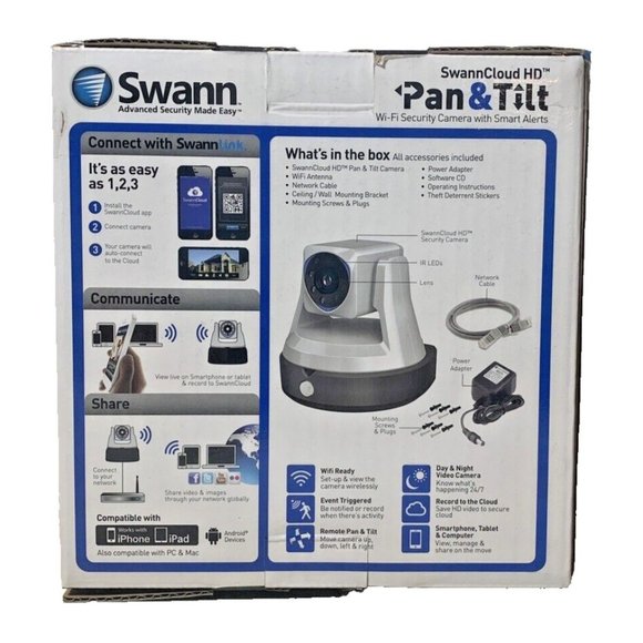 SwannCloud HD Pan & Tilt Wi-Fi Security Camera With Smart Alerts - Picture 2 of 5